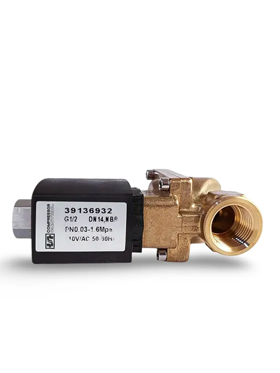 Válvula de solenoide para compresor de aire Ingersoll Rand 39136932 - Latón, entrada NPT de 1/2 pulgada, salida NPT de 1/4